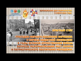 Трагедия мирного населения Воронежа в период нацистской оккупации в годы Великой Отечественной войны